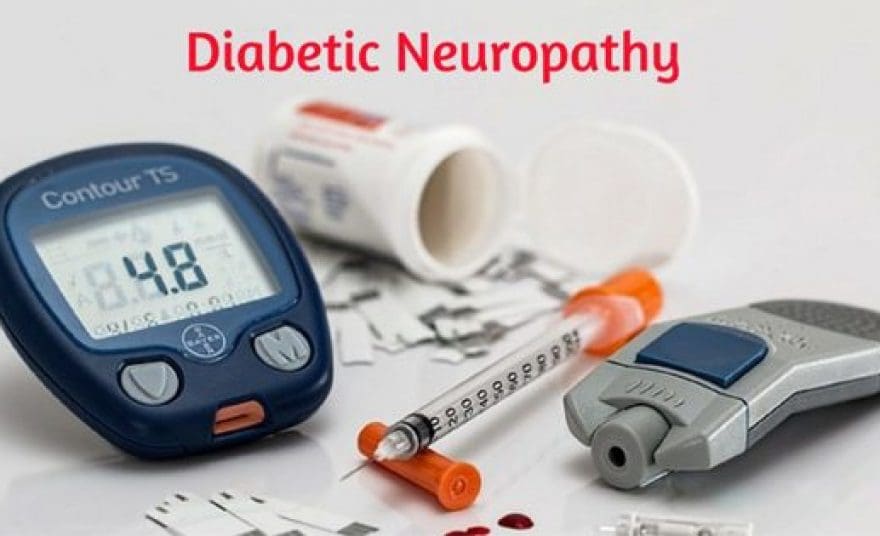 blog picture of diabetic tools and the words diabetic neuropathy