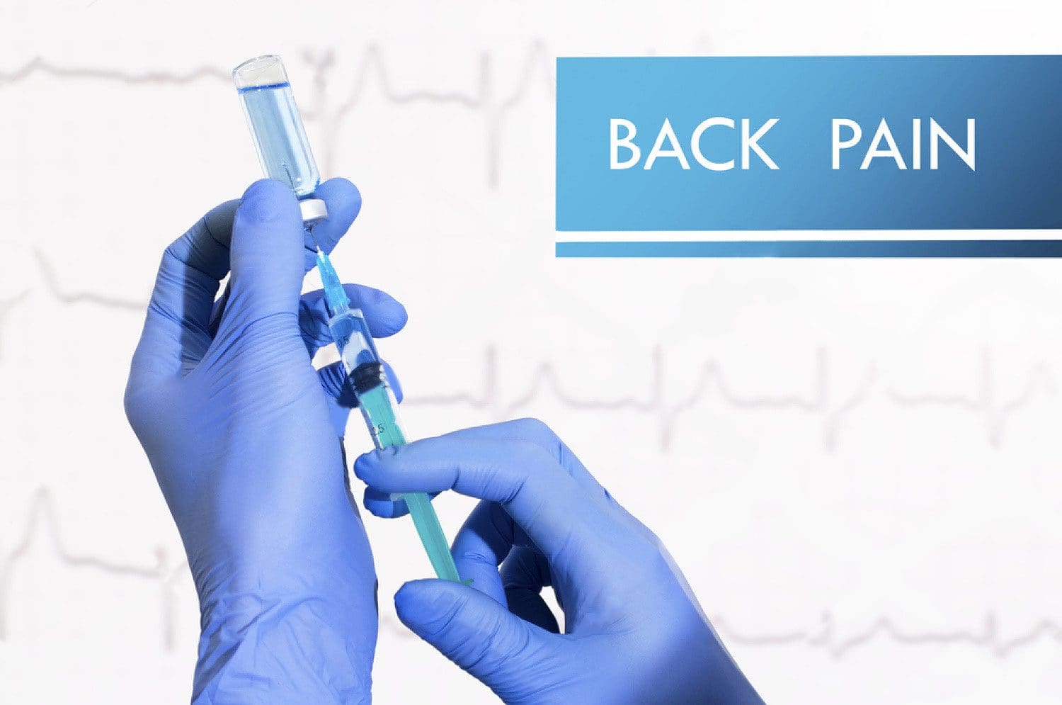 back pain syringe is filled with injection