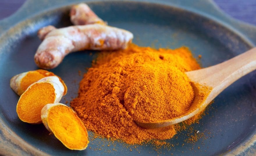 blog picture of tumeric root and powder