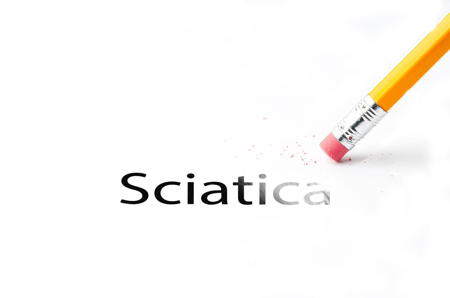 pencil erasing the word sciatica