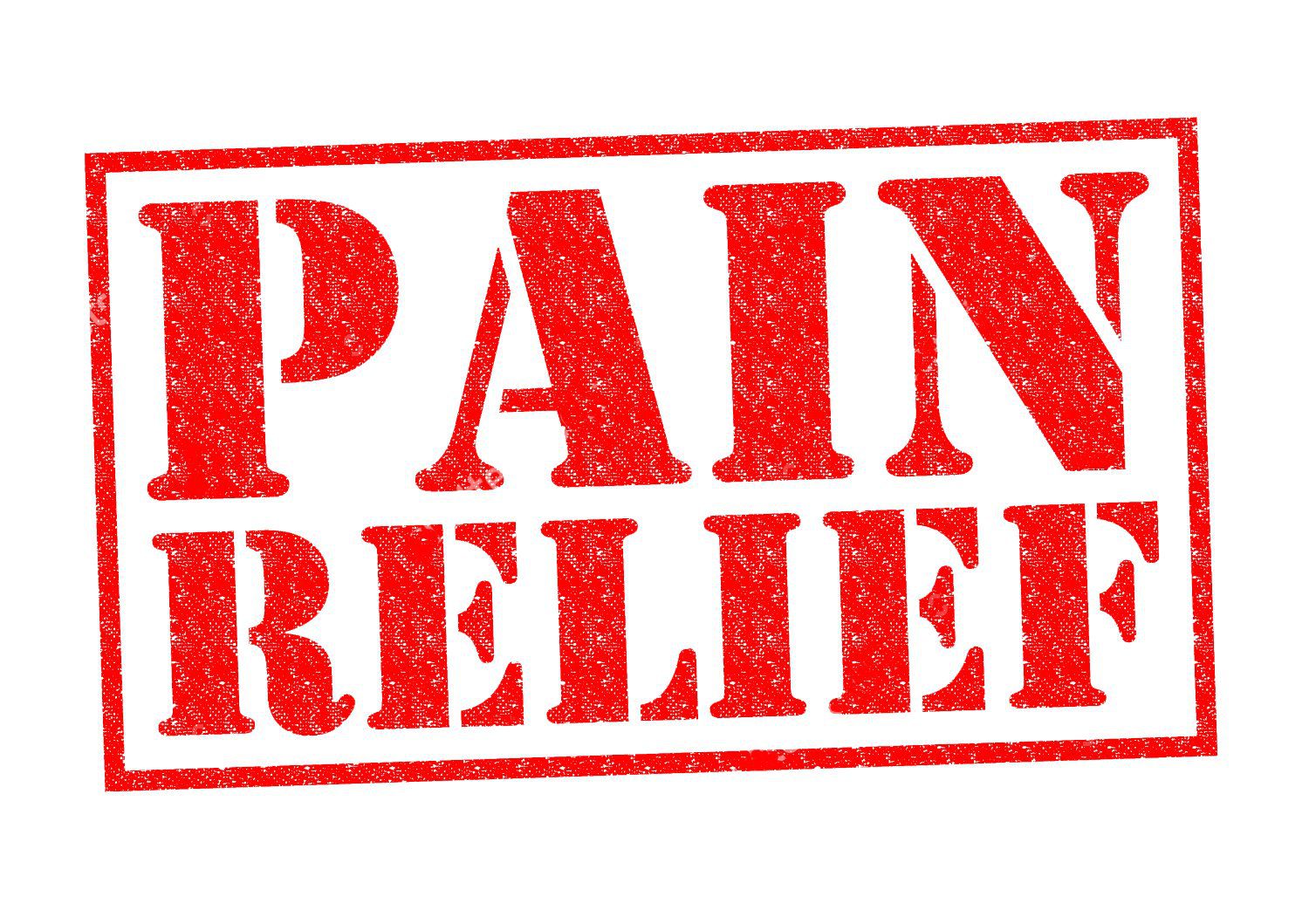 stock photo pain relief red rubber stamp over a white background