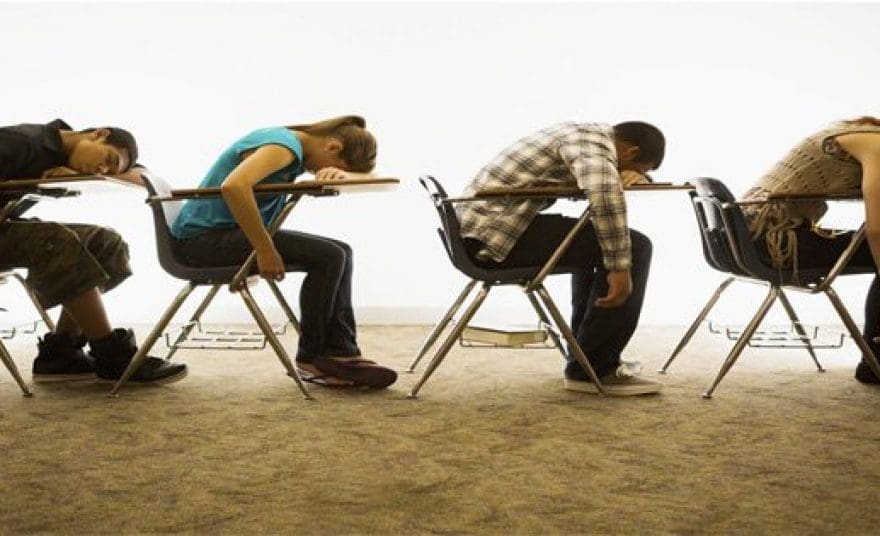 blog picture of teenagers sleeping at school