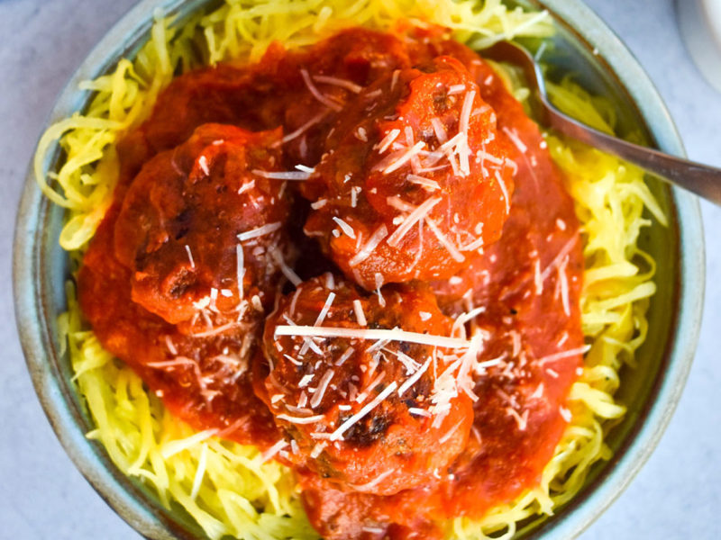 Spaghetti Squash and Turkey Meatballs